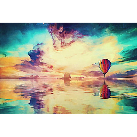 Floating Away Gold Ornate Wood Framed Art Print with Double Matting by Alpenglow Workshop