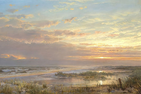 High Tide Black Ornate Wood Framed Art Print with Double Matting by Alpenglow Workshop