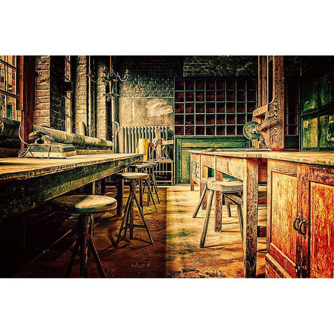 Olde Workshop Gold Ornate Wood Framed Art Print with Double Matting by Alpenglow Workshop