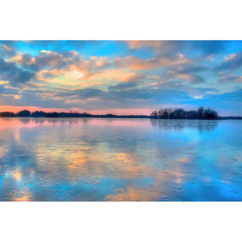 Pastel Clouds at Sunset Black Modern Wood Framed Art Print with Double Matting by Alpenglow Workshop