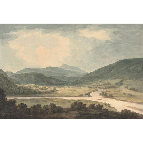 River Lands Gold Ornate Wood Framed Art Print with Double Matting by Alpenglow Workshop