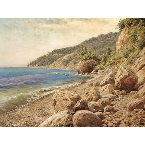 Sandstone Beach Gold Ornate Wood Framed Art Print with Double Matting by Alpenglow Workshop