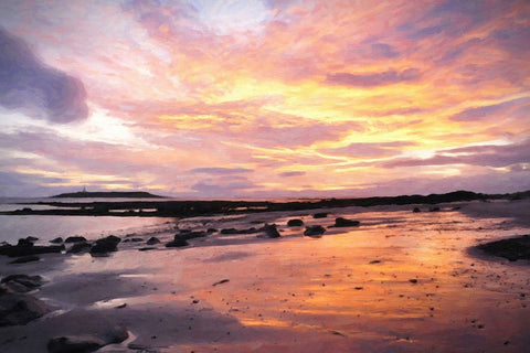 Soft Golden Sunrise White Modern Wood Framed Art Print with Double Matting by Alpenglow Workshop