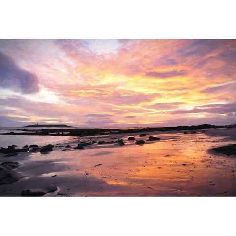 Soft Golden Sunrise White Modern Wood Framed Art Print by Alpenglow Workshop