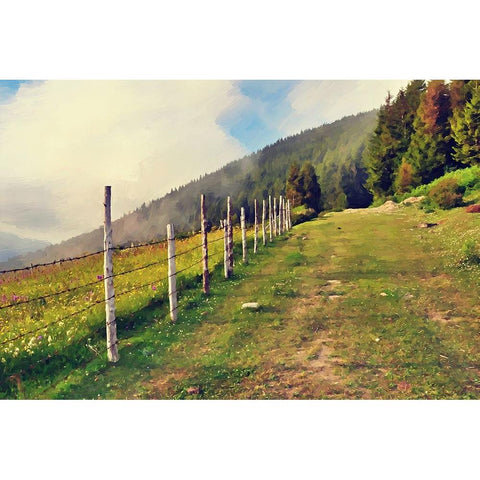 Uphill Climb White Modern Wood Framed Art Print by Alpenglow Workshop