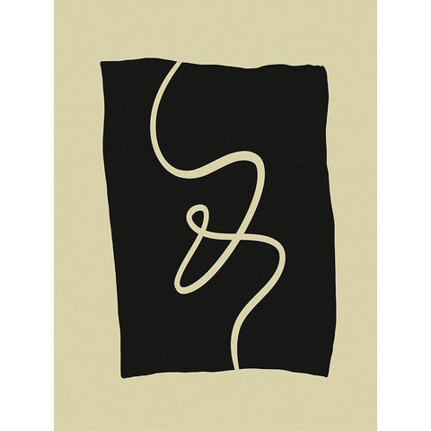 Beige Lines I Black Modern Wood Framed Art Print with Double Matting by Alpenglow Workshop