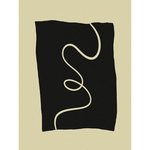 Beige Lines II Black Modern Wood Framed Art Print with Double Matting by Alpenglow Workshop