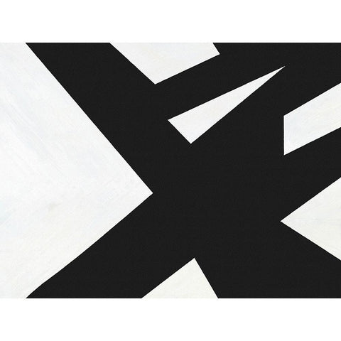 Black White Slash White Modern Wood Framed Art Print by Alpenglow Workshop