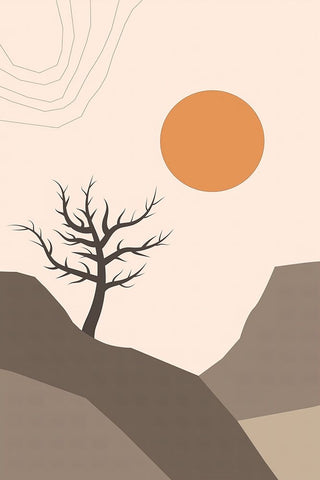 Dry Desert Lands II White Modern Wood Framed Art Print with Double Matting by Alpenglow Workshop