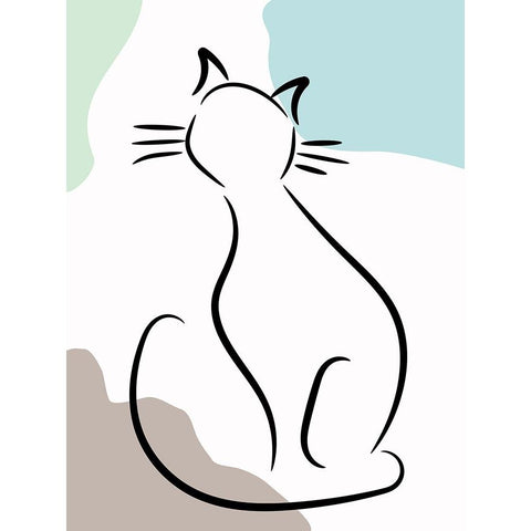 Elegant Cat I White Modern Wood Framed Art Print by Alpenglow Workshop