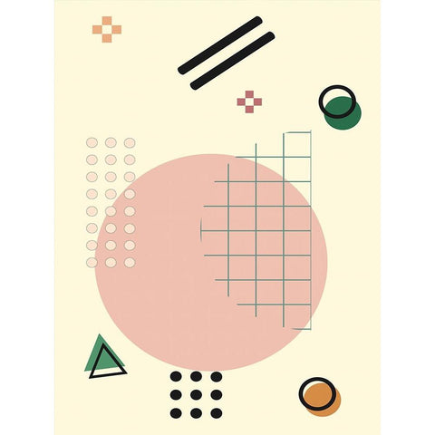 Geometric Arrangment I Gold Ornate Wood Framed Art Print with Double Matting by Alpenglow Workshop