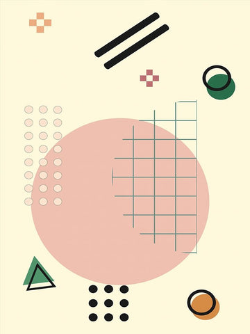 Geometric Arrangment I White Modern Wood Framed Art Print with Double Matting by Alpenglow Workshop