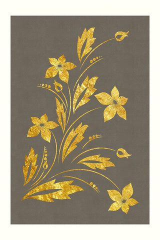 Golden Flowers Black Ornate Wood Framed Art Print with Double Matting by Alpenglow Workshop