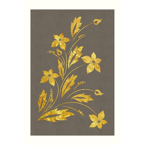 Golden Flowers White Modern Wood Framed Art Print by Alpenglow Workshop