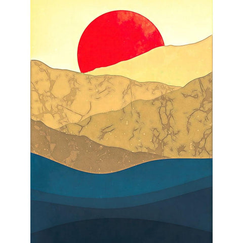 Golden Hills and Shadowed Forests II Black Modern Wood Framed Art Print by Alpenglow Workshop