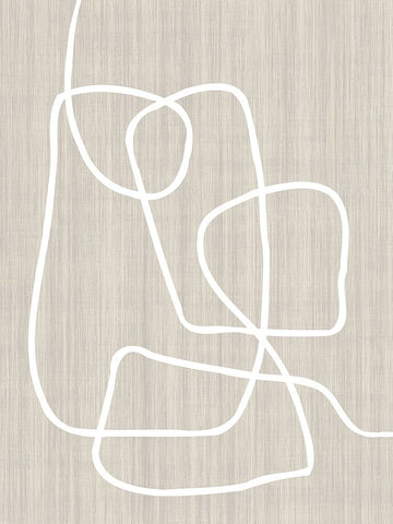 Linen and Lines I White Modern Wood Framed Art Print with Double Matting by Alpenglow Workshop