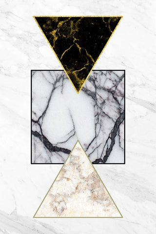 Marble Shapes White Modern Wood Framed Art Print with Double Matting by Alpenglow Workshop