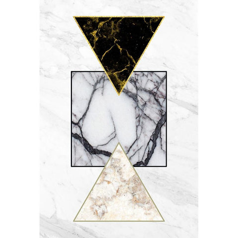 Marble Shapes Black Modern Wood Framed Art Print with Double Matting by Alpenglow Workshop