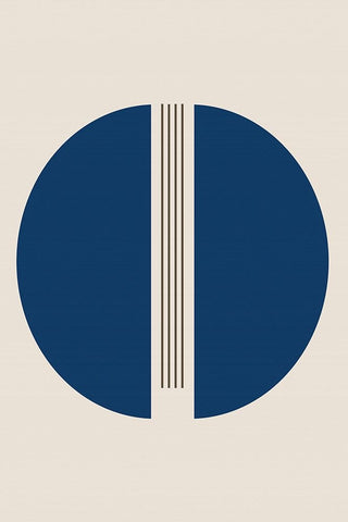 Semicircles and Lines White Modern Wood Framed Art Print with Double Matting by Alpenglow Workshop