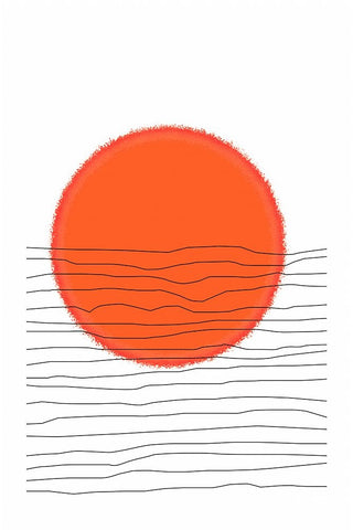 Sun on the Horizon White Modern Wood Framed Art Print with Double Matting by Alpenglow Workshop