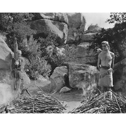 Abby Dalton, Brad Jackson, The Saga of the Viking Women, 1958 Black Modern Wood Framed Art Print by Vintage Hollywood Archive