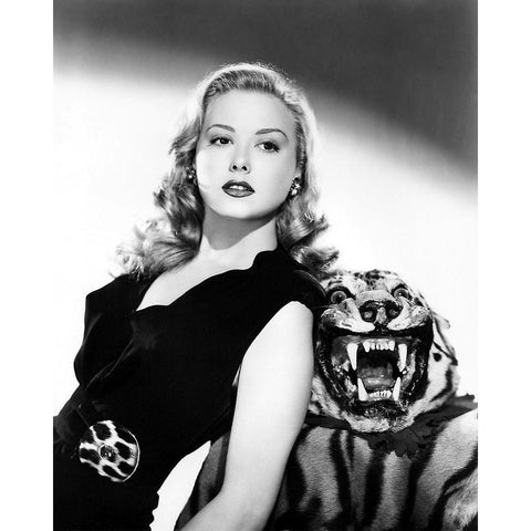 Adele Mara, The Tiger Women, 1945 White Modern Wood Framed Art Print by Vintage Hollywood Archive