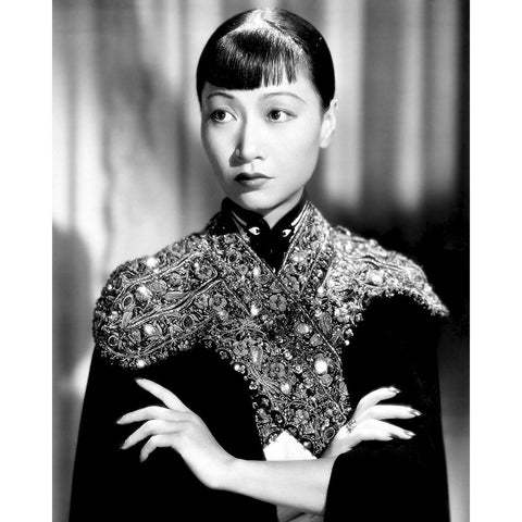 Anna May Wong by Eugene Robert Richee, 1937 White Modern Wood Framed Art Print by Vintage Hollywood Archive