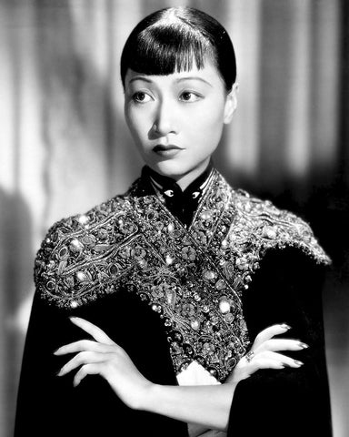 Anna May Wong by Eugene Robert Richee, 1937 Black Ornate Wood Framed Art Print with Double Matting by Vintage Hollywood Archive