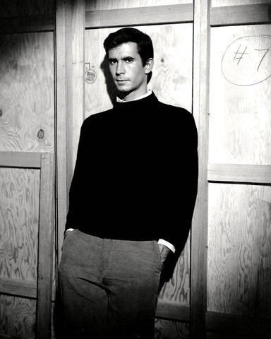 Anthony Perkins, Psycho Black Ornate Wood Framed Art Print with Double Matting by Vintage Hollywood Archive