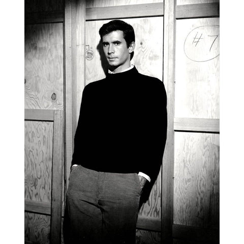 Anthony Perkins, Psycho White Modern Wood Framed Art Print by Vintage Hollywood Archive