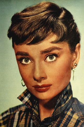 Audrey Hepburn, 1954 White Modern Wood Framed Art Print with Double Matting by Vintage Hollywood Archive