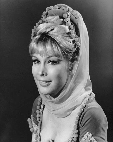 Barbara Eden as Jeannie, 1966 Black Ornate Wood Framed Art Print with Double Matting by Vintage Hollywood Archive