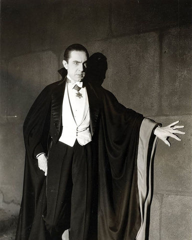 Bela Lugosi as Dracula, 1931 Black Ornate Wood Framed Art Print with Double Matting by Vintage Hollywood Archive