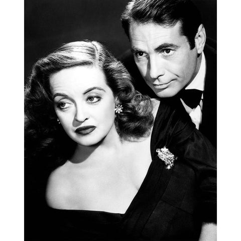 Bette Davis and Gary Merrill in All About Eve, 1950 White Modern Wood Framed Art Print by Vintage Hollywood Archive