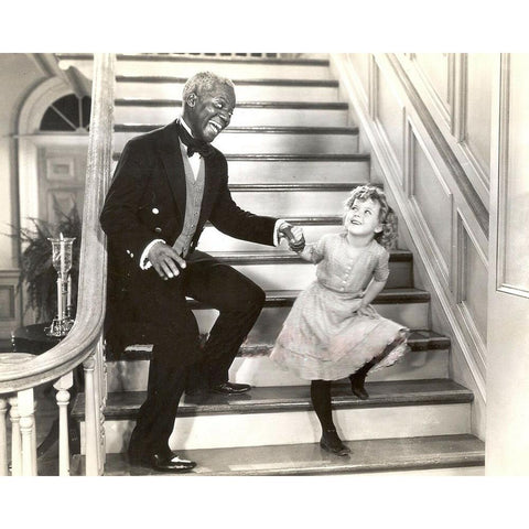 Bill Robinson, Shirley Temple, The Little Colonel, 1935 White Modern Wood Framed Art Print by Vintage Hollywood Archive