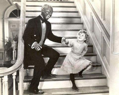 Bill Robinson, Shirley Temple, The Little Colonel, 1935 White Modern Wood Framed Art Print with Double Matting by Vintage Hollywood Archive