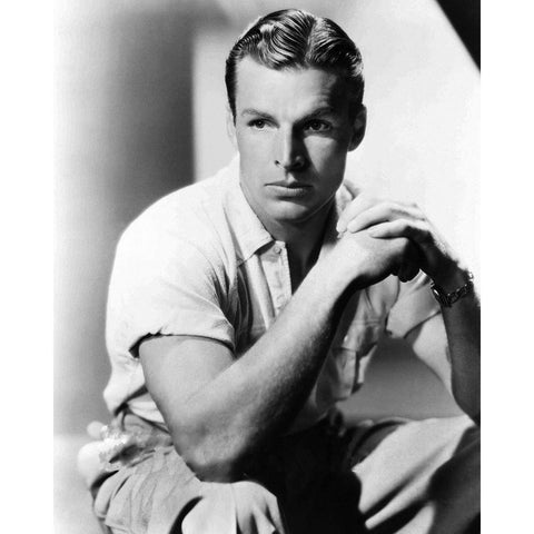Buster Crabbe, Black Modern Wood Framed Art Print with Double Matting by Vintage Hollywood Archive