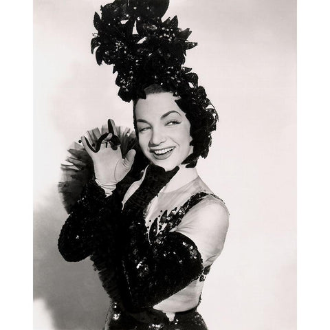 Carmen Miranda, 1944 White Modern Wood Framed Art Print by Vintage Hollywood Archive