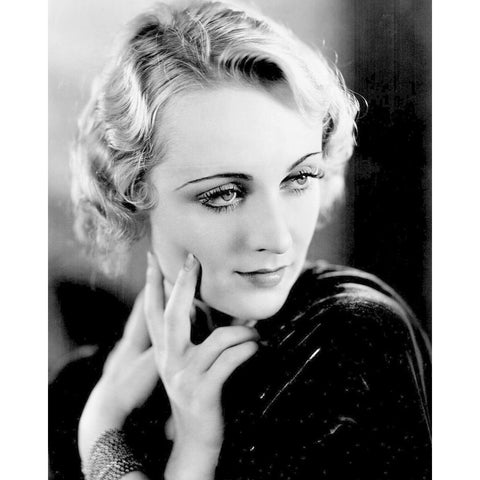 Carole Lombard Black Modern Wood Framed Art Print by Vintage Hollywood Archive