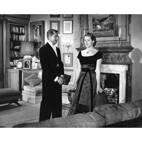 Cary Grant, Ingrid Bergman, Indiscreet, 1958 White Modern Wood Framed Art Print by Vintage Hollywood Archive