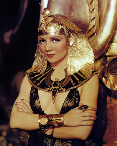 Claudette Colbert, Cleopatra, 1934 White Modern Wood Framed Art Print with Double Matting by Vintage Hollywood Archive