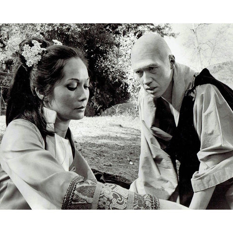 David Carradine as Caine and Nancy Kwan Mayli Ho, Kung Fu, 1972 White Modern Wood Framed Art Print by Vintage Hollywood Archive