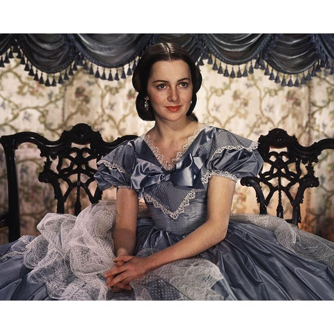 Olivia De Havilland as Melanie, Gone with the Wind, 1939 White Modern Wood Framed Art Print by Vintage Hollywood Archive