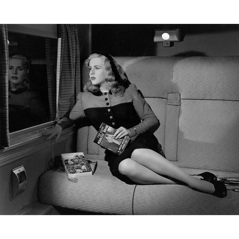 Deanna Durbin, Lady on a Train, 1945 White Modern Wood Framed Art Print by Vintage Hollywood Archive