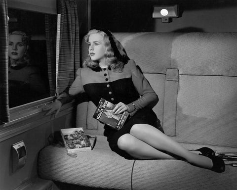 Deanna Durbin, Lady on a Train, 1945 White Modern Wood Framed Art Print with Double Matting by Vintage Hollywood Archive