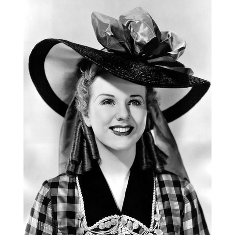 Deanna Durbin Black Modern Wood Framed Art Print with Double Matting by Vintage Hollywood Archive