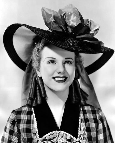 Deanna Durbin Black Ornate Wood Framed Art Print with Double Matting by Vintage Hollywood Archive