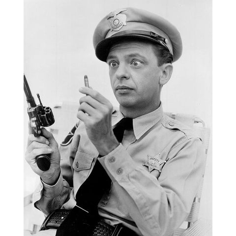 Don Knotts Barney, Andy Griffith Show Black Modern Wood Framed Art Print with Double Matting by Vintage Hollywood Archive