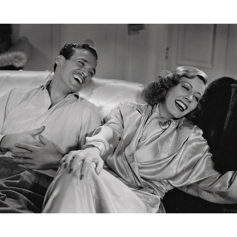 Doug Fairbanks Jr and Irene Dunne White Modern Wood Framed Art Print by Vintage Hollywood Archive