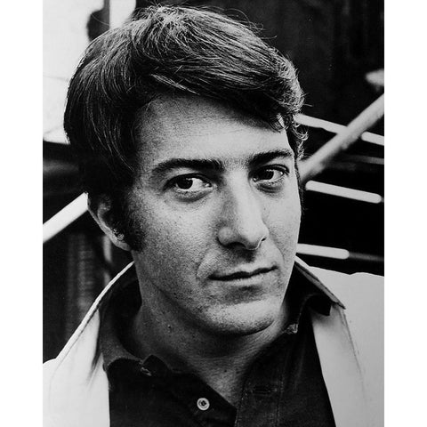 Dustin Hoffman, 1968 White Modern Wood Framed Art Print by Vintage Hollywood Archive